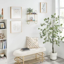 20" 2 Tier Warm Metal Hanging Bracket Wall Mounted Shelf Gold - Danya B. -Furniture Specialty Store GUEST 71d9866b 148f 452c 9678 5feb38e880de