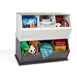 Badger Basket 3 Bin Stackable Storage Cubby Charcoal/Gray Woodgrain -Furniture Specialty Store GUEST 7237783f 5c40 4da6 8325 313cf49a30e6