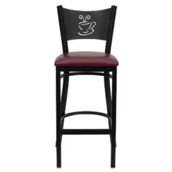 Emma And Oliver Black Coffee Back Metal Restaurant Dining Barstool -Furniture Specialty Store GUEST 72d80317 7d0d 45d5 9b47 c49a633fcd63