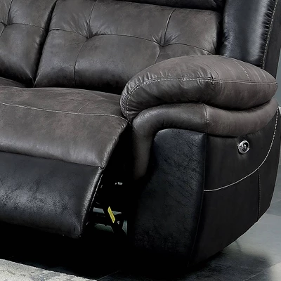 Melio Sofa With 2 Powered Recliners Gray/Black - HOMES: Inside + Out 4 Melio Sofa With 2 Powered Recliners Gray/Black - HOMES: Inside + Out - Image 2