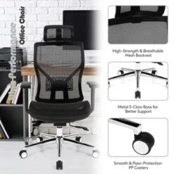 Costway Ergonomic Office Chair High-Back Mesh Chair W/Adjustable Lumbar Support -Furniture Specialty Store GUEST 74647328 76ca 47e8 af88 2795517ac313