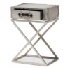 1 Drawer William Silver Metal Nightstand Silver/Black - Baxton Studio -Furniture Specialty Store GUEST 74f29b56 013b 48d6 9314 ee17042817f5