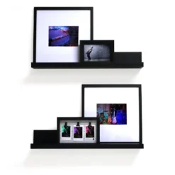 Set Of 2 (24") Modern Picture Ledge Wall Shelf Black - Inplace -Furniture Specialty Store GUEST 75611dea 455c 460f 89c1 39c4d2eeca27