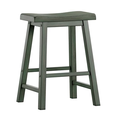 Set Of 2 24" Chimney Hill Saddle Counter Height Barstool - Inspire Q 5 Set Of 2 24" Chimney Hill Saddle Counter Height Barstool - Inspire Q - Image 3