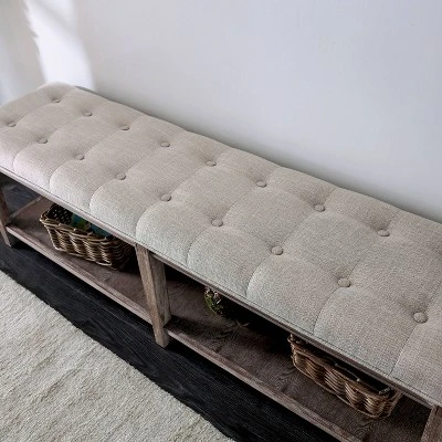 Wixam Tufted Bench Beige/Brown - HOMES: Inside + Out 5 Wixam Tufted Bench Beige/Brown - HOMES: Inside + Out - Image 3