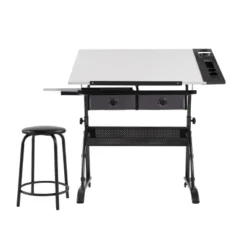 Core Drawing Table And Stool Set Charcoal Black/White - Studio Designs -Furniture Specialty Store GUEST 77086ace c907 4ada 88ea a4ab84512e32