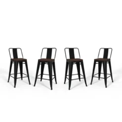 Set Of 4 24" Josephine Metal/Wood Counter Height Barstools - WyndenHall -Furniture Specialty Store GUEST 770cd1e9 7955 49b8 a617 578b99ee5d59