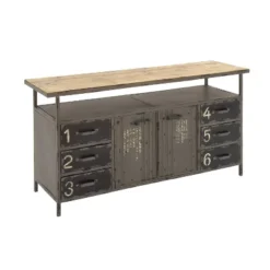 Industrial Wood Buffet Gray - Olivia & May -Furniture Specialty Store GUEST 797f6bff cef4 4a31 a0c8 944f20a1269b