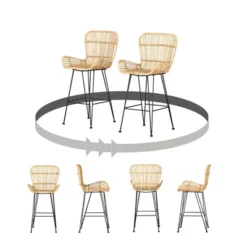 2pk Balka Rattan Counter Height Barstool With Armrests Rattan/Black - South Shore -Furniture Specialty Store GUEST 79b0c89c d76e 4b42 88de 6e6b108139c9