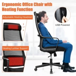 Costway Adjustable Mesh Office Task Chair Heating Lumbar Support Headrest GreyBlack -Furniture Specialty Store GUEST 7a476a6d b820 4d58 a80c 9cbd832238fc