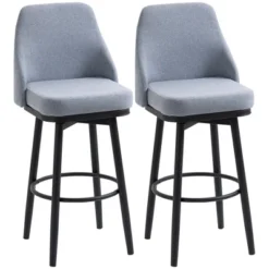 HOMCOM Extra Tall Bar Stools Set Of 2, Modern 360° Swivel Barstools, Dining Room Chairs With Steel Legs And Footrest -Furniture Specialty Store GUEST 7ade2154 be6b 41c9 a37f 871af8a5ca2e