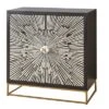 2 Doors Amika Sunburst Accent Cabinet Black/White - Steve Silver Co.