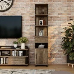 3pc Nanum Entertainment Console For TVs Up To 78" Reclaimed Oak - MiBasics -Furniture Specialty Store GUEST 7b411c3c bc30 41b6 866b ef43b5475ffa