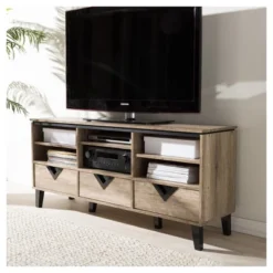 Wales Modern And Contemporary TV Stand For TVs Up To 55" Light Brown - Baxton Studio -Furniture Specialty Store GUEST 7b8e80d2 a6ca 4d31 9499 8316349e1399