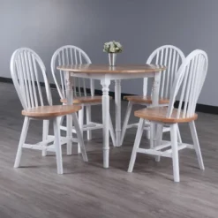 5pc Sorella Dining Table Set Natural/White - Winsome -Furniture Specialty Store GUEST 7c43332d 0c56 4336 8c2a 90a26cc85c12