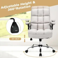 Costway High Back Big & Tall Office Chair Adjustable Swivel W/Flip-up Arm 19 Costway High Back Big & Tall Office Chair Adjustable Swivel W/Flip-up Arm -Furniture Specialty Store GUEST 7c8b0e43 547b 4191 893b 8d5a293ad2ba