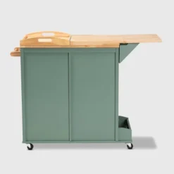 Dorthy Two-Tone Wood Kitchen Cart Green/Natural - Baxton Studio -Furniture Specialty Store GUEST 7ca531d8 eec9 4063 8b46 0f7c61f7b3cc