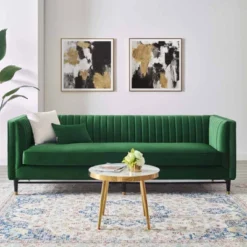Devote Channel Tufted Performance Velvet Sofa Emerald - Modway -Furniture Specialty Store GUEST 7ca83e63 1640 46e5 a13a 30782ef115f2