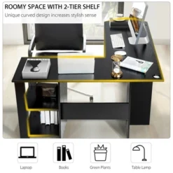 Costway Modern L-Shaped Computer Desk Writing Study Office Corner Desk W/Shelves -Furniture Specialty Store GUEST 7ccac87e 93ee 40ae bc41 3ba73bf2b553