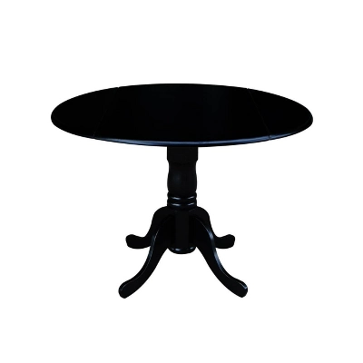 Set Of 3 42" Dual Table With 2 Mission Chairs Dining Sets Black - International Concepts 3 Set Of 3 42" Dual Table With 2 Mission Chairs Dining Sets Black - International Concepts