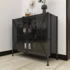 Industrial Metal Cabinet Black - Olivia & May -Furniture Specialty Store GUEST 7d2f6bed 73bf 4ac6 96a4 2b2345035236
