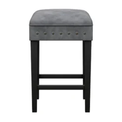 Cassidy Wood Upholstered Backless Counter Height Stool Black/Charcoal Velvet - Hillsdale Furniture -Furniture Specialty Store GUEST 7d3e027c cc2e 4a3d b816 28506acb8ff5
