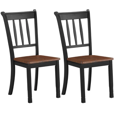 Costway Set Of 2 Wood Dining Chair High Back Kitchen Whitesburg Side Chair BlackWhite 11 Costway Set Of 2 Wood Dining Chair High Back Kitchen Whitesburg Side Chair BlackWhite - Image 9