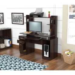 Computer Work Center With 2 Drawers And Hutch Espresso - Inval -Furniture Specialty Store GUEST 7e4a7a0f 4fa4 4348 9032 215aa1bba3bc