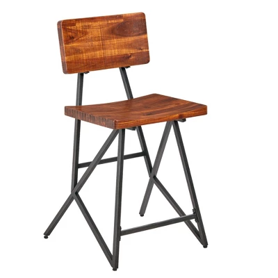 Trestle Counter Height Barstool Amber/Gun Metal 4 Trestle Counter Height Barstool Amber/Gun Metal - Image 2
