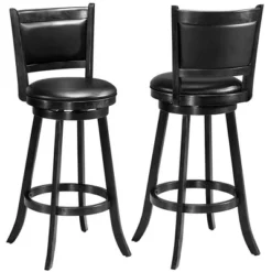 Costway Set Of 2 29'' Swivel Bar Height Stool Wood Dining Chair Barstool Black -Furniture Specialty Store GUEST 7fd7a12d fbcb 499e be6c 655964f06fe5