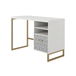 Scarlett Single Pedestal Desk White - CosmoLiving By Cosmopolitan -Furniture Specialty Store GUEST 80924dce 4580 4054 9e4d 4eb3ae241eac
