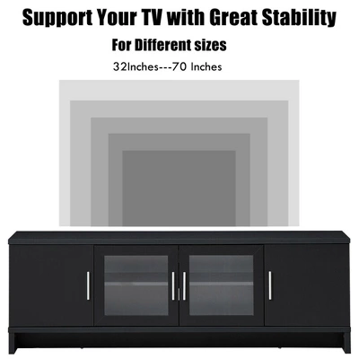 Costway TV Stand Media Entertainment Center For TV's Up To 70'' W/ Storage Cabinet 7 Costway TV Stand Media Entertainment Center For TV's Up To 70'' W/ Storage Cabinet - Image 5