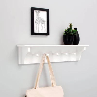 Foster Wall Shelf With Pegs - White 8 Foster Wall Shelf With Pegs - White - Image 6