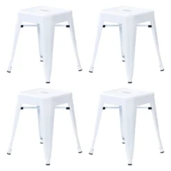 Emma And Oliver 18 Inch Table Height Indoor Stackable Metal Dining Stool-Set Of 4 -Furniture Specialty Store GUEST 81790acc 5aaa 4e18 9fba 2dc872963757