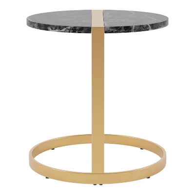 Aldergrove Round Side Table Gold/Black - MiBasics 5 Aldergrove Round Side Table Gold/Black - MiBasics - Image 3