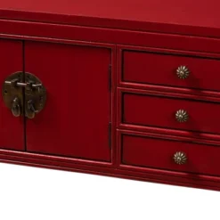 Melodie 6 Drawer Console Table Red - Baxton Studio -Furniture Specialty Store GUEST 81896fdd 1456 4453 9a79 f114d3b59a35