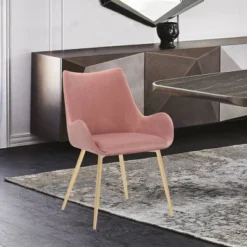 Avery Fabric/Metal Dining Room Chair Pink - Armen Living -Furniture Specialty Store GUEST 8329860c 3f9d 49de b5e5 b753475f4fa0