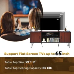 Costway 59'' TV Stand Entertainment Center Media Console Storage Cabinet Shelf -Furniture Specialty Store GUEST 83764faa 8336 4a2d 8aaf ee0e37b4f320