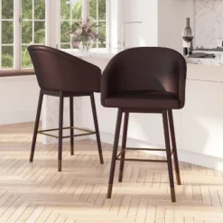 Merrick Lane Modern Wood Frame Stool With Metallic Accents -Furniture Specialty Store GUEST 83aac065 d717 40e1 9bc2 e5ebb3c7c1b0