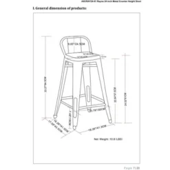 Set Of 4 24" Josephine Metal/Wood Counter Height Barstools - WyndenHall -Furniture Specialty Store GUEST 83c08c9e 4d20 457e ae0a 1ec9c1938783