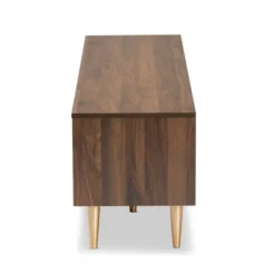 Landen Mid-Century Modern Wood TV Stand For TVs Up To 65" Walnut/Gold/Brown - Baxton Studio -Furniture Specialty Store GUEST 83f8c7ef 636e 4340 9fd6 6a69b2da5dea