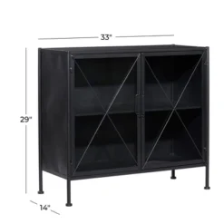 Industrial Metal Cabinet Black - Olivia & May -Furniture Specialty Store GUEST 84b5acb0 213b 4a15 87ad c0c3a6f0ba19