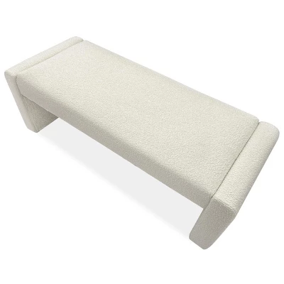Kaia 47" Faux Shearling Look Waterfall Upholstered Bench-The Pop Maison 6 Kaia 47" Faux Shearling Look Waterfall Upholstered Bench-The Pop Maison - Image 4