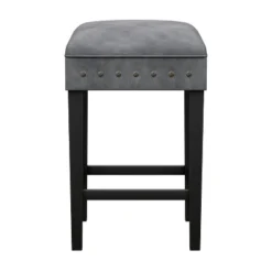 Cassidy Wood Upholstered Backless Counter Height Stool Black/Charcoal Velvet - Hillsdale Furniture -Furniture Specialty Store GUEST 85a75ed7 de1b 4790 bdff 330349d9bc41