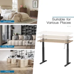 Costway 48'' Sit Stand Desk Adjustable Standing Workstation W/Crank Handle -Furniture Specialty Store GUEST 86166b31 c478 4dc3 9139 7769c12083a7