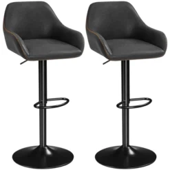 Yaheetech 2pcs Upholstered Height Adjustable Swivel Bar Stools Set -Furniture Specialty Store GUEST 86406f78 87ca 4a53 b406 0c54b5a3986b