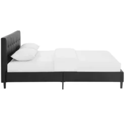Linnea Vinyl Bed Queen Black - Modway -Furniture Specialty Store GUEST 869a259d 0b63 45b0 8fa6 a76a16e94110