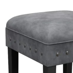 Cassidy Wood Upholstered Backless Counter Height Stool Black/Charcoal Velvet - Hillsdale Furniture -Furniture Specialty Store GUEST 86a43c1e 88c8 4f20 9965 f4a8f426d1e5