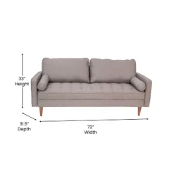 Flash Furniture Hudson Mid-Century Modern Sofa With Tufted Upholstery & Solid Wood Legs -Furniture Specialty Store GUEST 86c53222 81c8 486d 80e0 c4dd29cabfc7