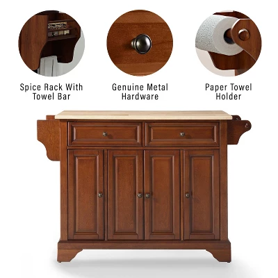 Lafayette Wood Top Full Size Kitchen Island/Cart Cherry/Natural - Crosley 6 Lafayette Wood Top Full Size Kitchen Island/Cart Cherry/Natural - Crosley - Image 4